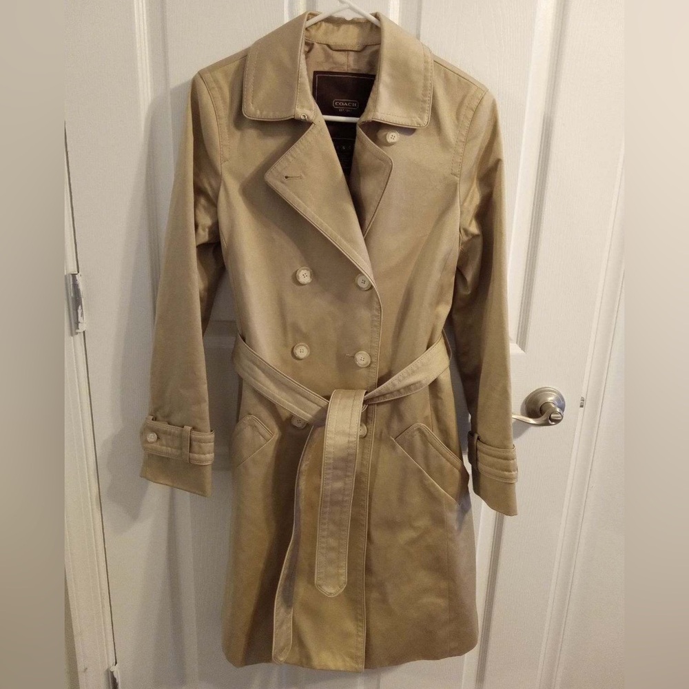 COACH mid khaki trench coat